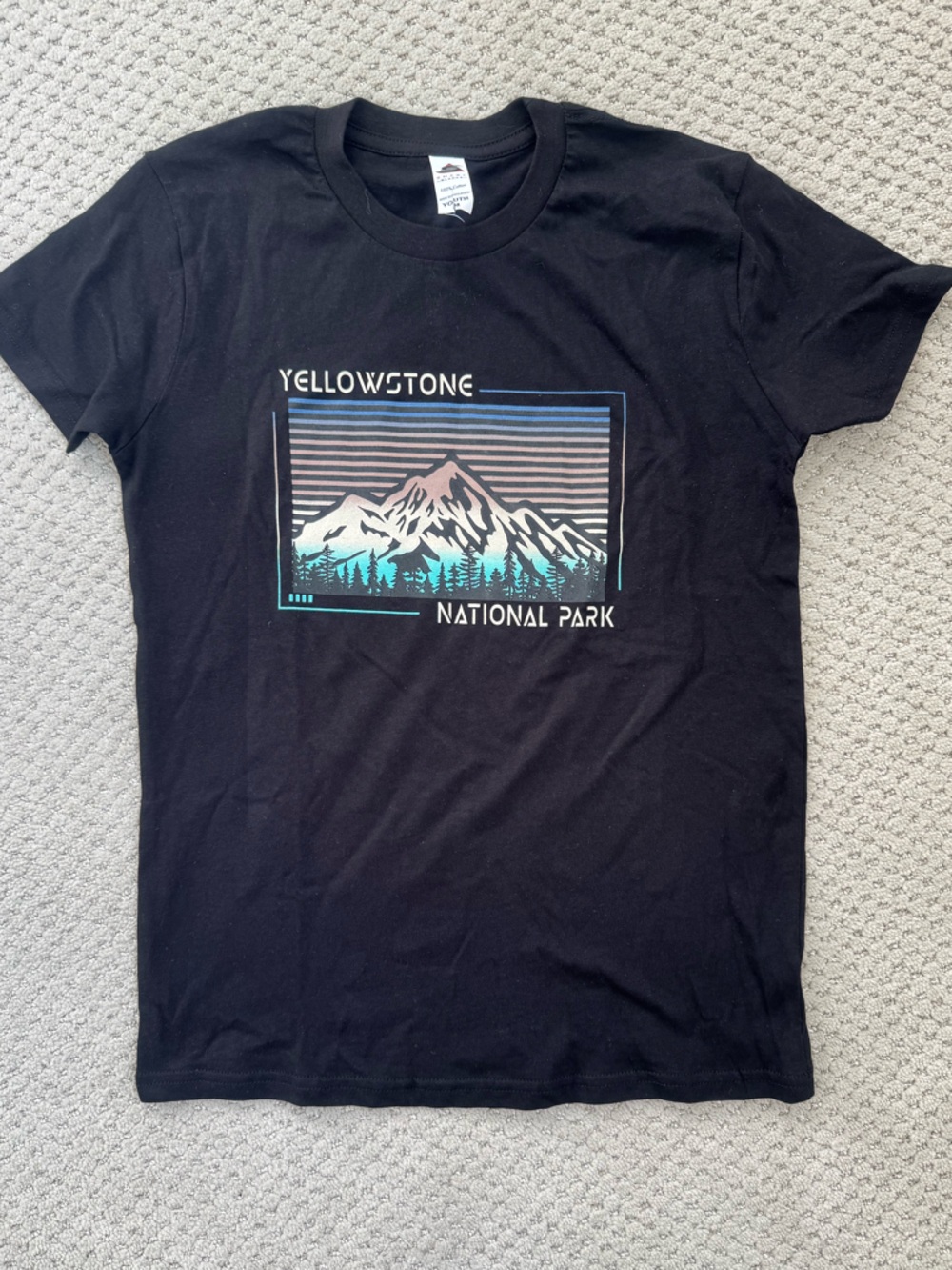 Yellowstone National Park Kids Black Tee